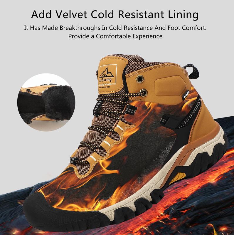 Men Hiking Boot Warm Ankle Booties Non-slip Winter Shoes Snow Footwear for Male Climbing Trekking casual sporty warm Mountaineering Boot