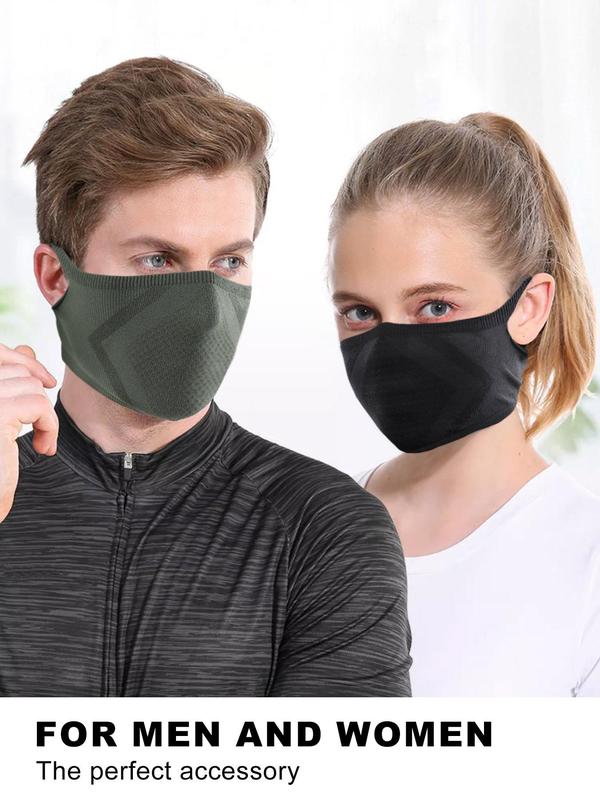 Unisex Solid Color Face Mask,  Reusable Breathable Face Cover, Outdoor Sports Sun Protection Half Mask, Stretch Fabric Face Covering Accessories