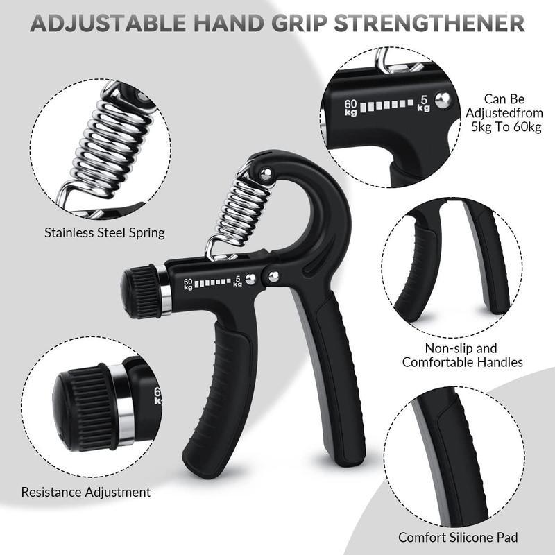 Adjustable Strength Training Equipment For Men And Women, Finger Grip Exerciser, Wrist Strength Trainer, Portable Hand Gripper, Fingers, Forearm, Hands, 5-60 kg