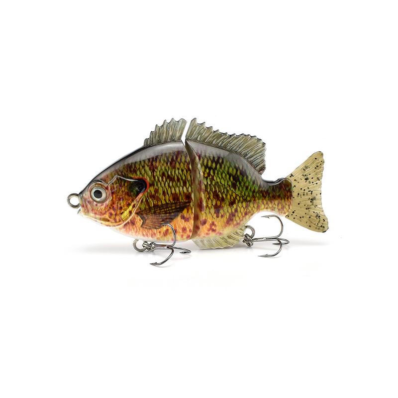 Roadrunner Bait Multi-Section Fish two colors 140mm 81.6g Roadrunner Bait Simulation Sea Hard Bait 2 Section PVC Soft Tail Sunfish