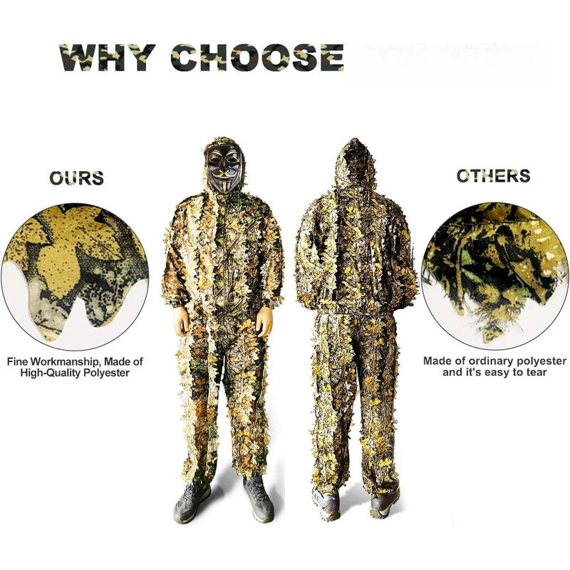 Upgrade Ghillie Suit Outdoor 3D Lifelike Super Lightweight Hooded Camouflage Clothing Jungle Woodland