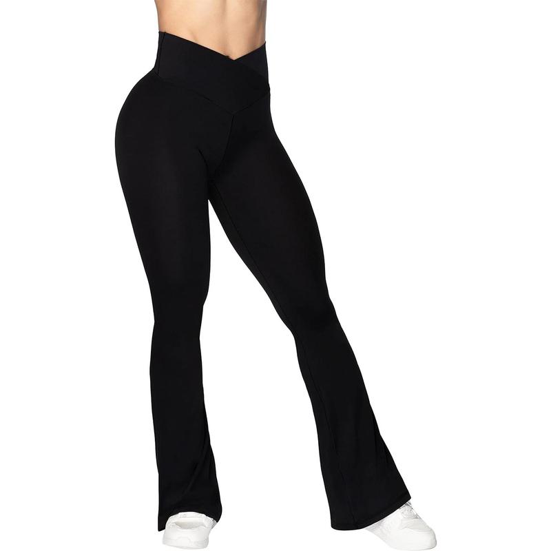 Sunzel Flare Leggings, Crossover Yoga Pants with Tummy Control, High-Waisted and Wide Leg