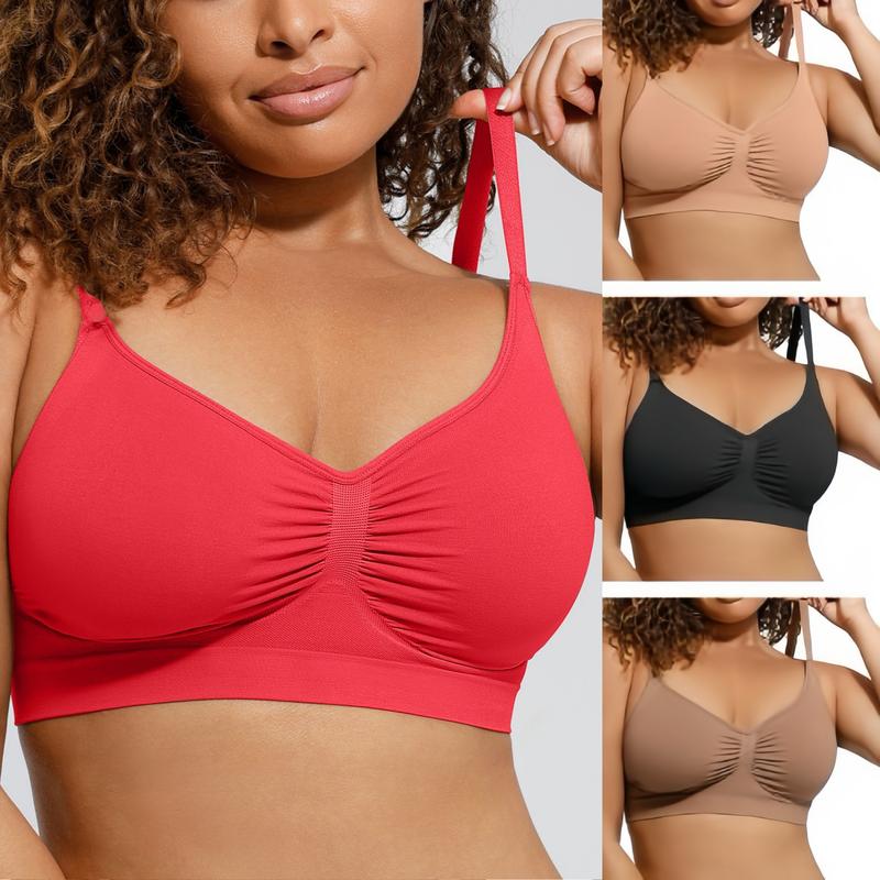 [Christmas Deals] Women's Wireless Sculpt Bra Comfort Bralettes No Underwire Unlined Cami Bra Seamless Tshirt Bras Sports Bra