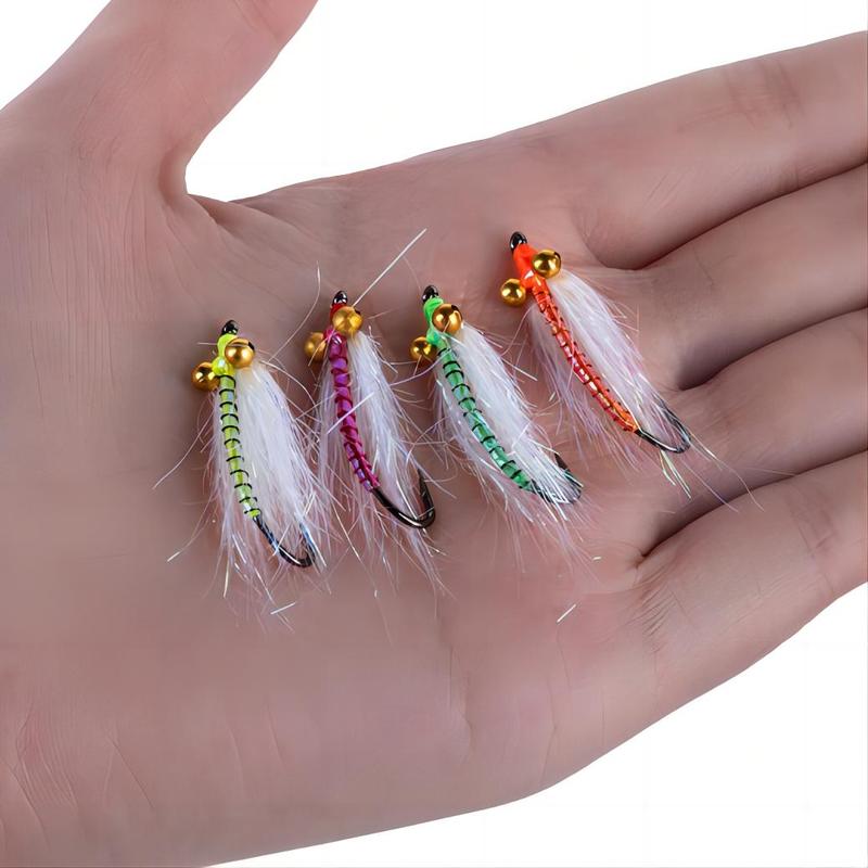 Artificial Fly Fishing Lure (4 Counts), Simulated Fly Fishing Bait, Fishing Accessories for Outdoor Fishing