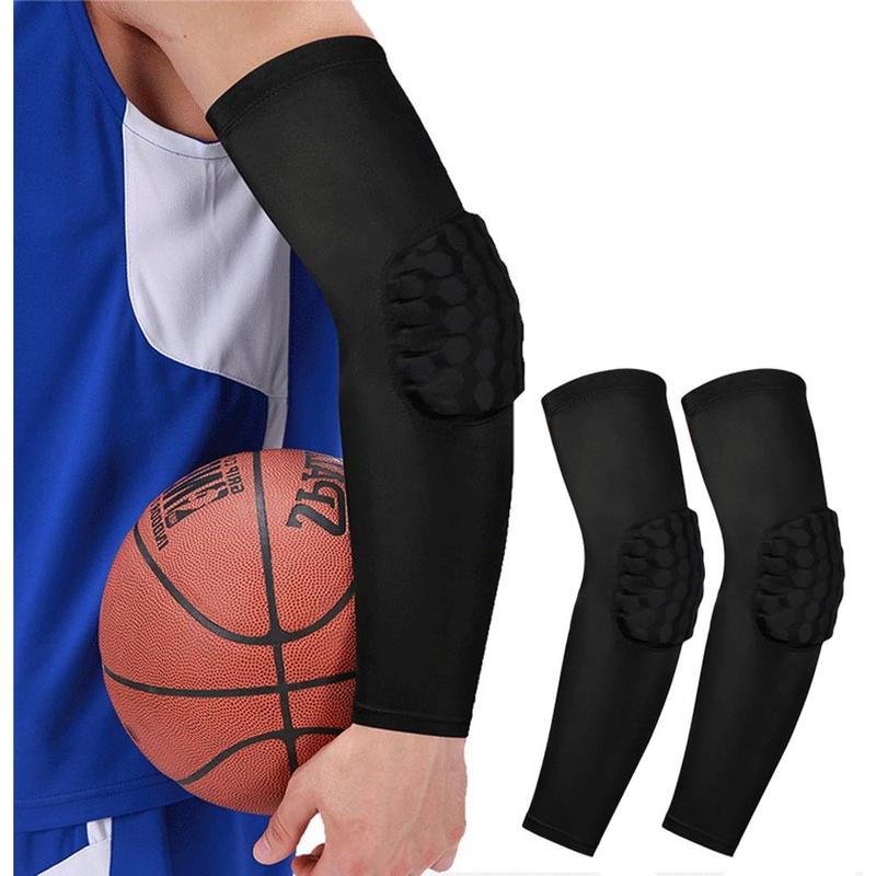 2 Pack Basketball Arm Sleeves Football Arm Sleeves Volleyball Arm Sleeves, Honeycomb Anti Collision Padded Arm Sleeve