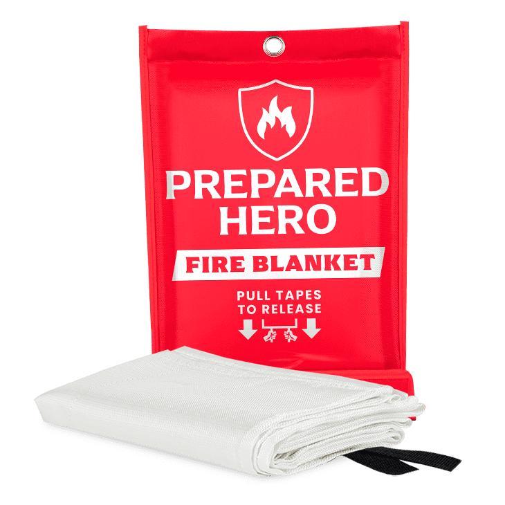 Fire Resistant Emergency Blanket, 2 Pack - Fiberglass, Red, 39.4x39.4 inches, Flame Suppression for Home, Kitchen, Camping, Car, Office, Warehouse, Survival Safety