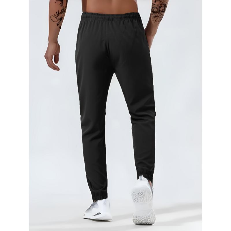 3pcs Breathable Athletic Joggers Set - Men's Quick-Dry Sweatpants for Gym & Outdoor Activities, Solid Color with Pockets