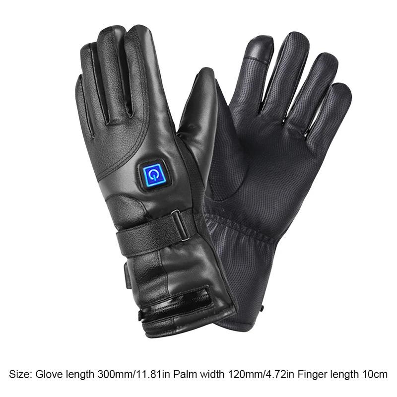 Rechargeable Heated Gloves 3 Temperature Levels Waterproof Heating Gloves Cold Weather Gloves for Outdoor Cycling Skiing Hiking