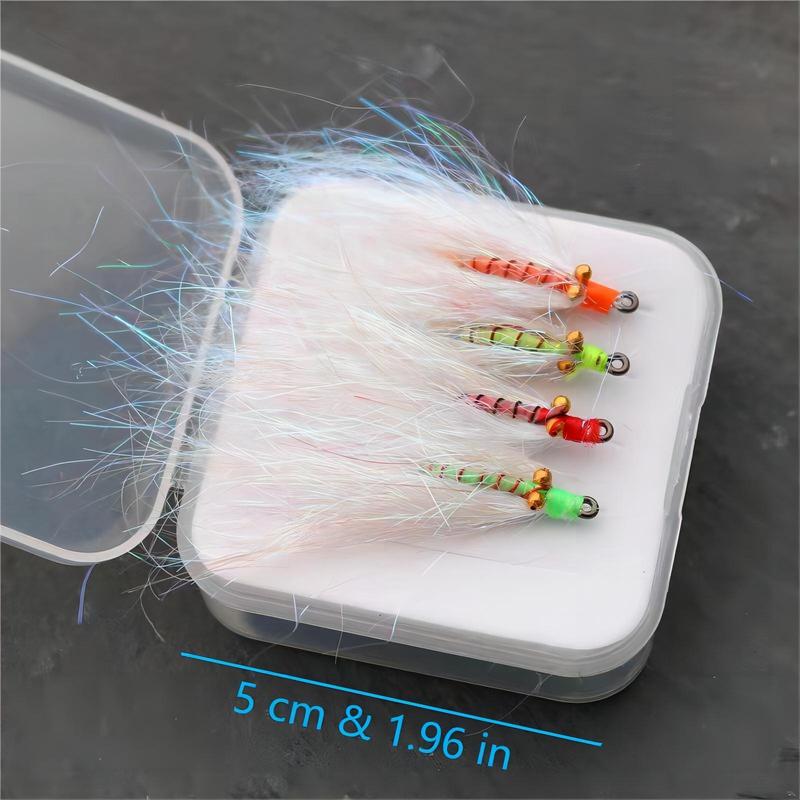 Artificial Fly Fishing Lure (4 Counts), Simulated Fly Fishing Bait, Fishing Accessories for Outdoor Fishing