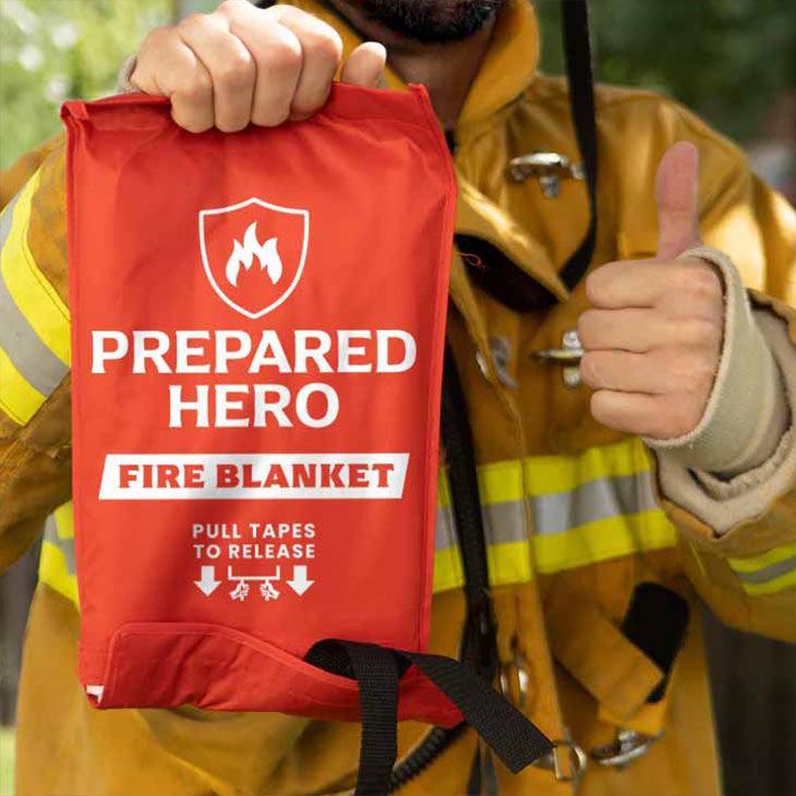 Fire Resistant Emergency Blanket, 2 Pack - Fiberglass, Red, 39.4x39.4 inches, Flame Suppression for Home, Kitchen, Camping, Car, Office, Warehouse, Survival Safety