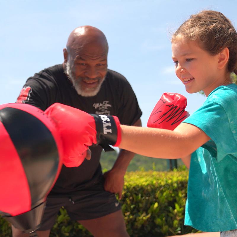 Mike Tyson Kid's Boxing Set with Autographed Gloves For Kid Over 6 Year Old Practice Boxing Sport Good Health