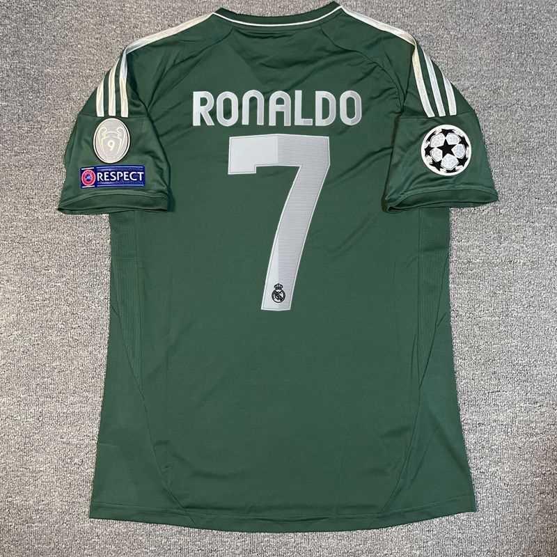 Football jersey 1213, two away green classic retro football jersey, size 4, Ramos C, Roca Caben short sleeved team jersey