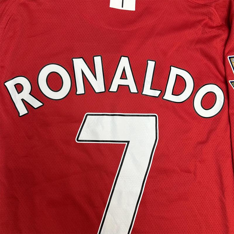 Manchester Ronaldo cr7 Soccer jersey retro Long sleeve red Away