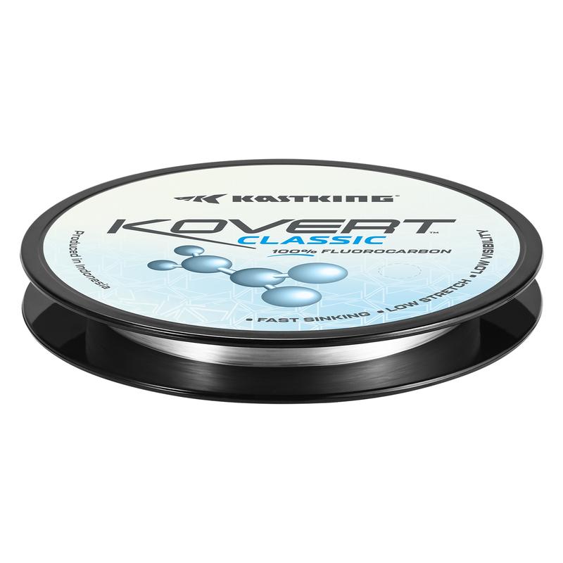 KastKing Kovert Classic 100% fluorocarbon Fishing line, Line or Leader Material, High Clarity, Low Visibility, Highly Abrasion Resistant, Fast Sinking, Great Handling, 125 & 250 Yard Spools