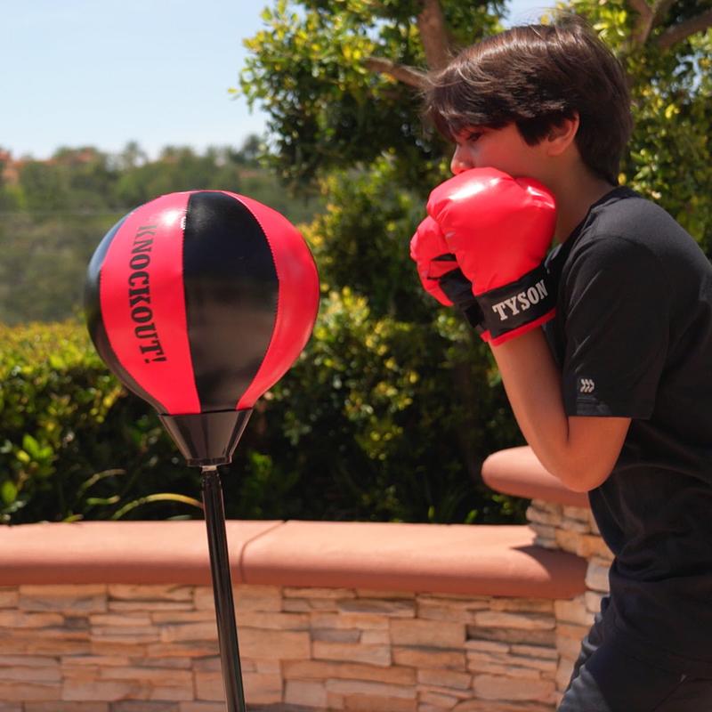 Mike Tyson Kid's Boxing Set with Autographed Gloves For Kid Over 6 Year Old Practice Boxing Sport Good Health