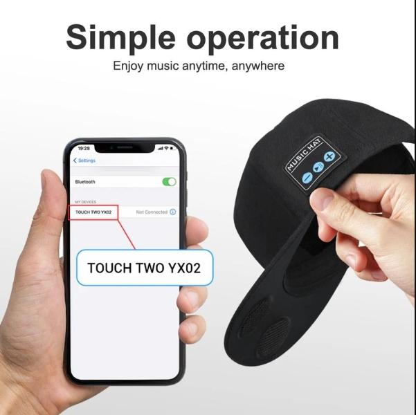 Black adjustable hat wireless bluetooth music speaker hat sports outdoor trend hip hop hat