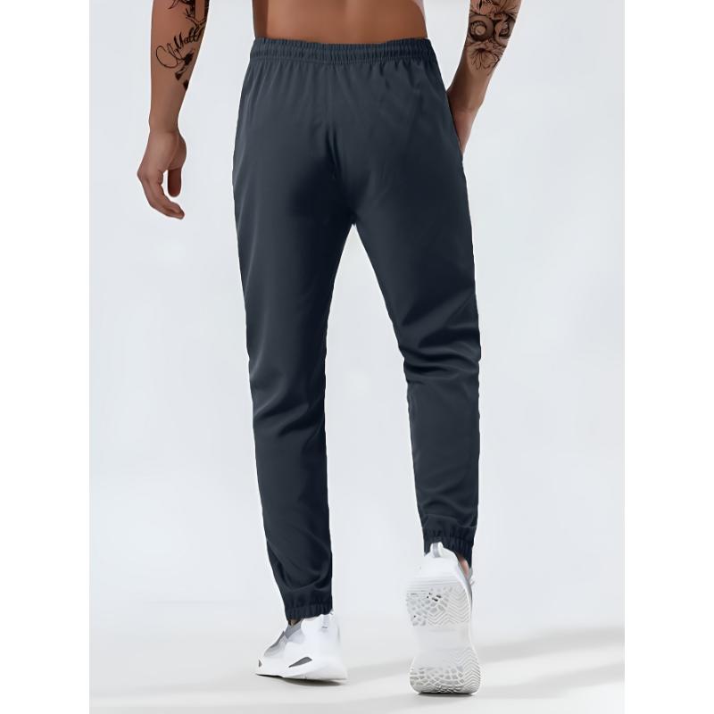 3pcs Breathable Athletic Joggers Set - Men's Quick-Dry Sweatpants for Gym & Outdoor Activities, Solid Color with Pockets