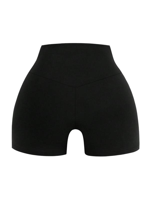 Women's Solid High Waist Biker Shorts, Casual Comfy Breathable Shorts for Daily Outdoor Wear, Ladies Bottoms for Summer