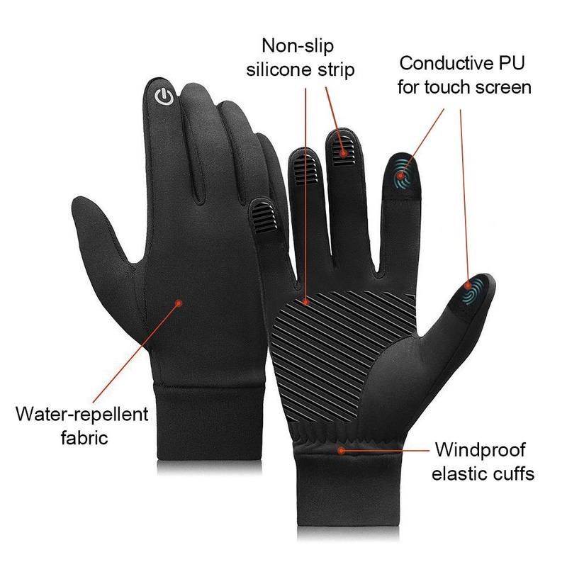 Touch Screen Sports Gloves, 2 Counts Winter Warm Gloves, Outdoor Sports Gloves for Running, Cycling, Hiking, Walking, Typing, Cold Work, Sports, Football