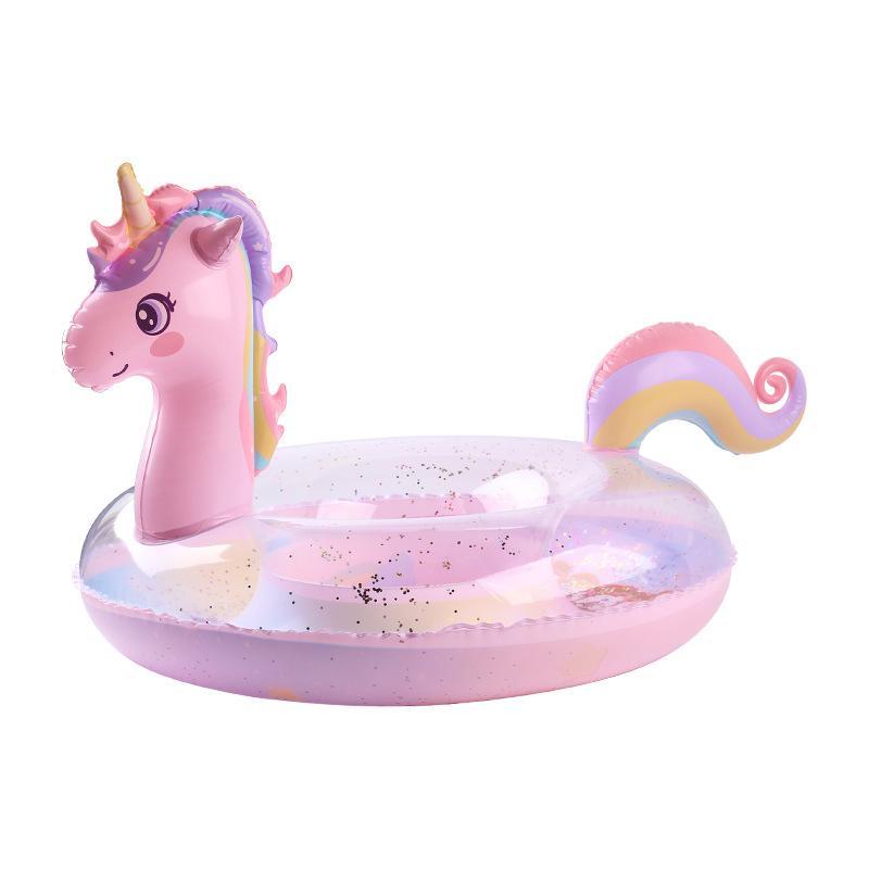 Unicorn Design Glitter Swimming Ring, Cute Swimming Float, Swimming Ring for Beach Party, Water Sports Equipment for Outdoor Swimming Pool