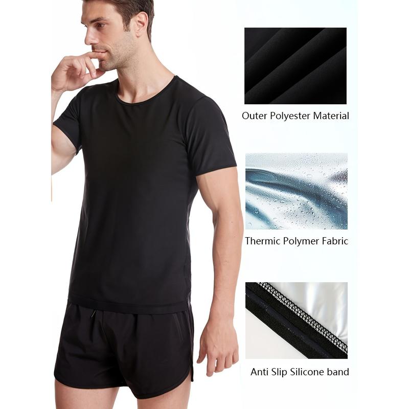 Men Sweat Sauna T-shirt Waist Trainer Suit Body Shapers Shapewear Corset Underwear Belly Control Fitness Tops