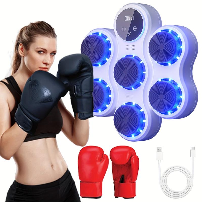 1PC Smart Wall-mounted Music Boxing Target with Wireless Exercise, Home, Indoor and Gym Boxing Game Consoles, Complimentary Boxing Gloves, USB Charger Mounted on the Back