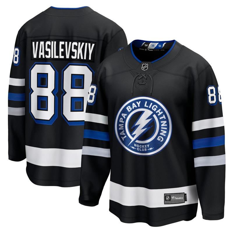 AndreixVasilevskiyxTampaBay Lightning Fanatics Alternate Premier Breakaway Player Jersey - Black Hookey Game Set, Classic Ring Toss Game, Wall Hook Game, Family Game Night, Indoor Outdoor Game