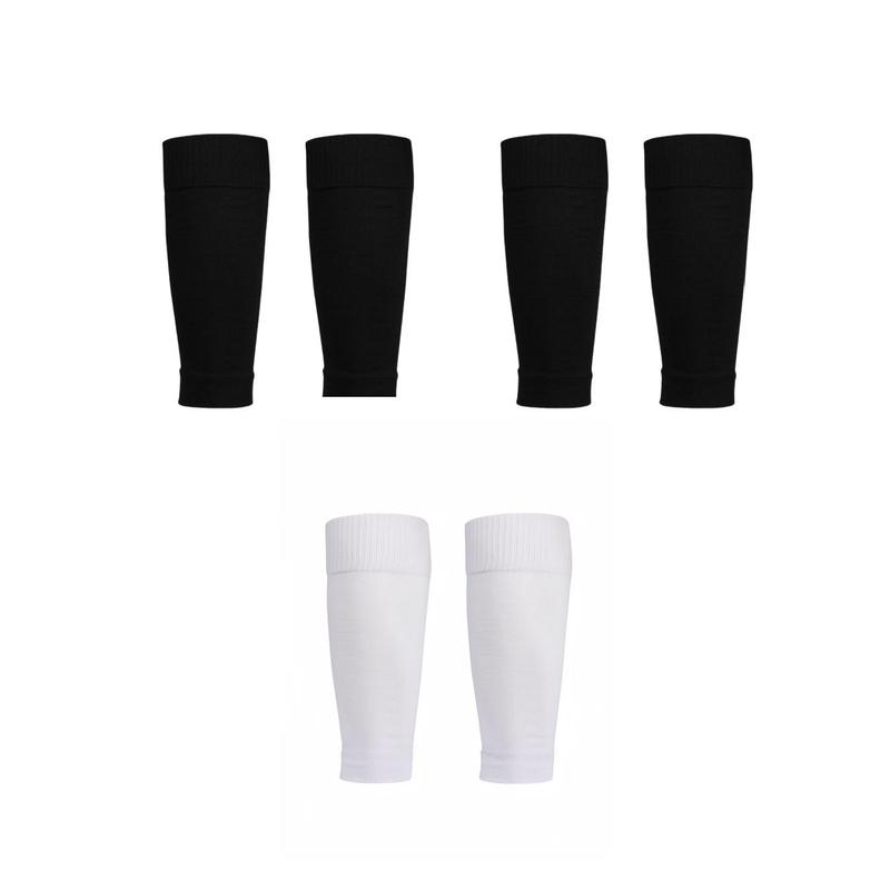 Sporty Plain Compression Football Leg Sleeves, 3 Pairs Sweat-Absorbing Soccer Calf Sleeves, Sports Socks for Training & Competition, Sports & Outdoor Accessories