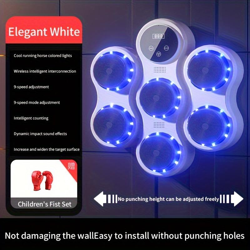 1PC Smart Wall-mounted Music Boxing Target with Wireless Exercise, Home, Indoor and Gym Boxing Game Consoles, Complimentary Boxing Gloves, USB Charger Mounted on the Back