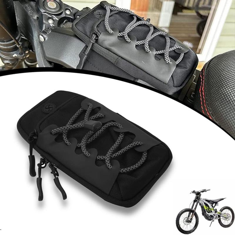 Motorcycle front frame bag storage bag for electric dirt bike sur Ron light bee S light bee X x160 X260-Black