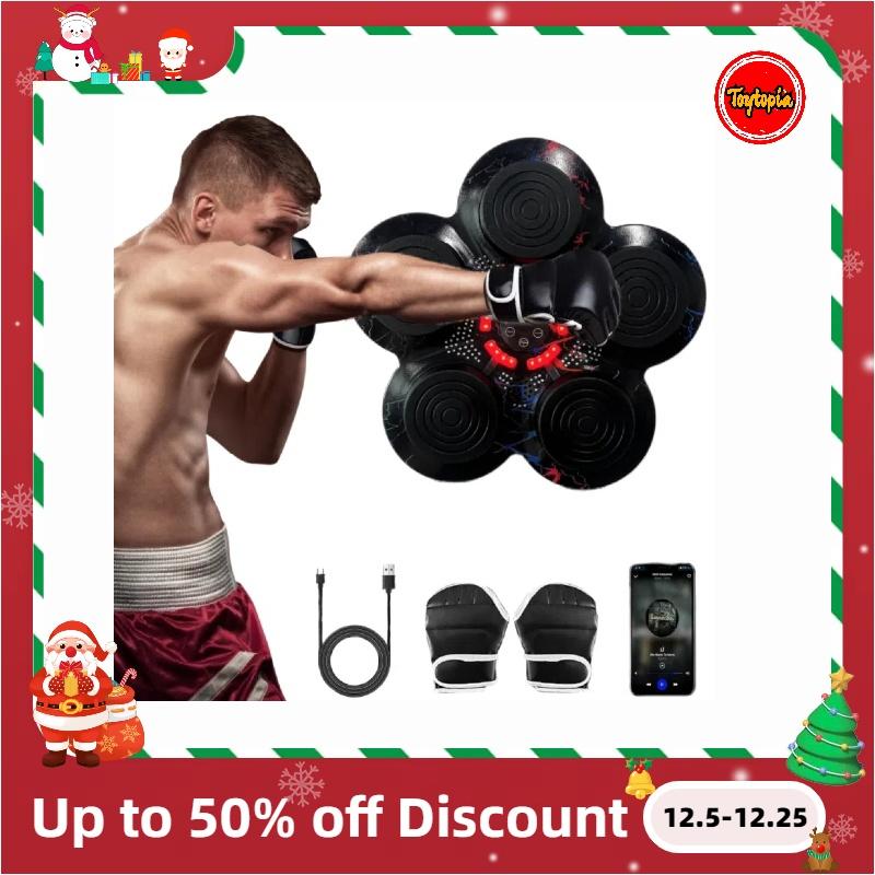 Musical Boxing Machine, Smart Music Boxing Machine with Bluetooth, Fun, Wall Mounted Punching Pad Bag with Stand, Musical Boxing Machine with Gloves for Kids and Adults, with Black Gloves, Gym Equipment, Indoor Training Equipment, Christmas Gift