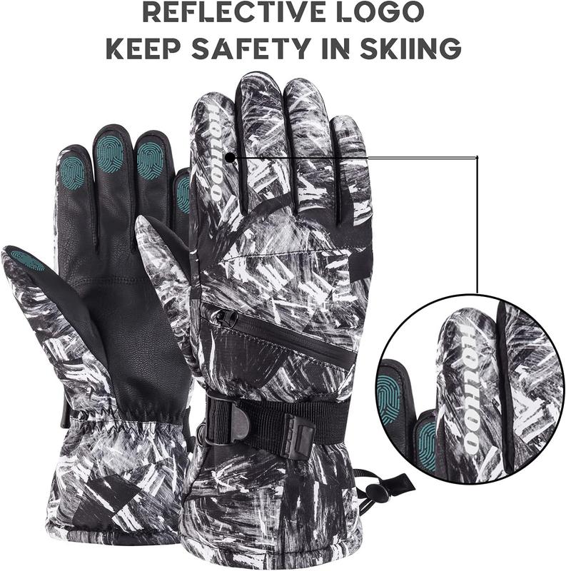 Ski Gloves, Waterproof Snow Gloves -30 Winter Gloves for Cold Weather Touchscreen Snowboard Gloves Warm for Men Women