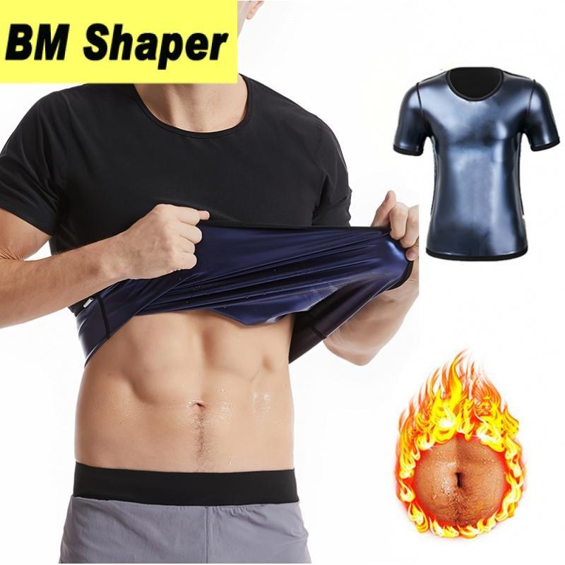 Men Sweat Sauna T-shirt Waist Trainer Suit Body Shapers Shapewear Corset Underwear Belly Control Fitness Tops