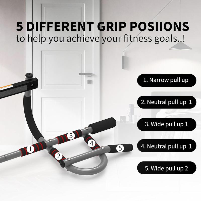 Pull-Up Bar For Door Frame Adjustable Portable Upper Body Fitness Workout For Home Gyms Adjustable Door