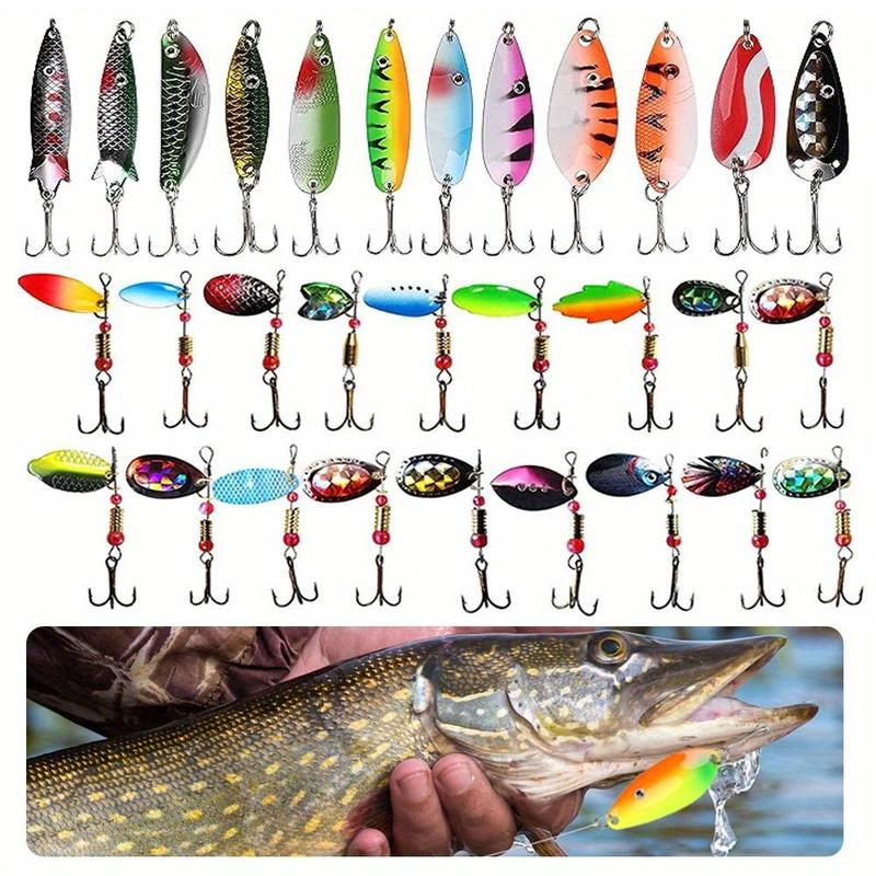 Fishing Lures Kit (30pcs), Artificial Fishing Bait with Hook, Fishing Accessories for Outdoor Fishing