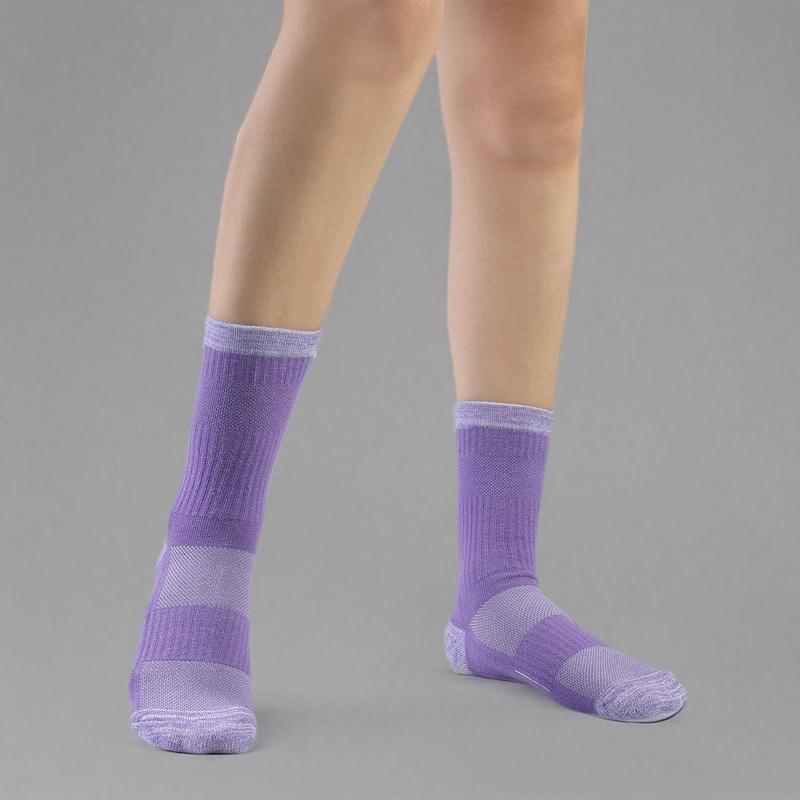 Crew Socks for Women Hiking Athletic Running Walking Cushioned Compression Cotton Socks 6 Pairs