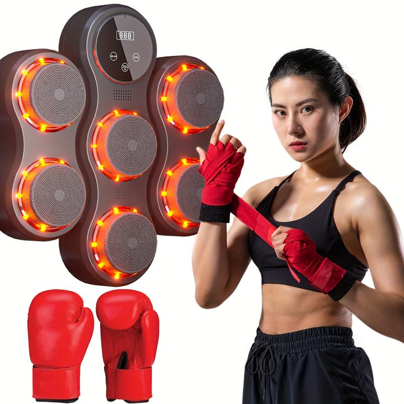 1PC Smart Wall-mounted Music Boxing Target with Wireless Exercise, Home, Indoor and Gym Boxing Game Consoles, Complimentary Boxing Gloves, USB Charger Mounted on the Back