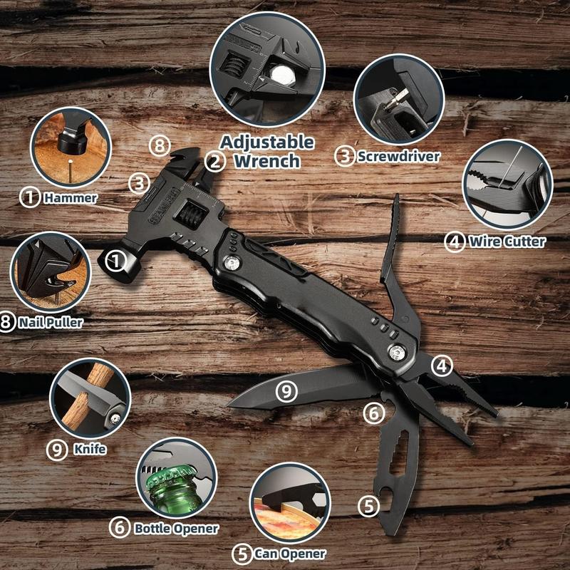 Multi Tool Hammer - Multitool Hammer for Survival,16 in 1 Adjustable Wrench Multitools Pliers Survival Camping Gear Gadgets Hiking Outdoor,Home DIY Use