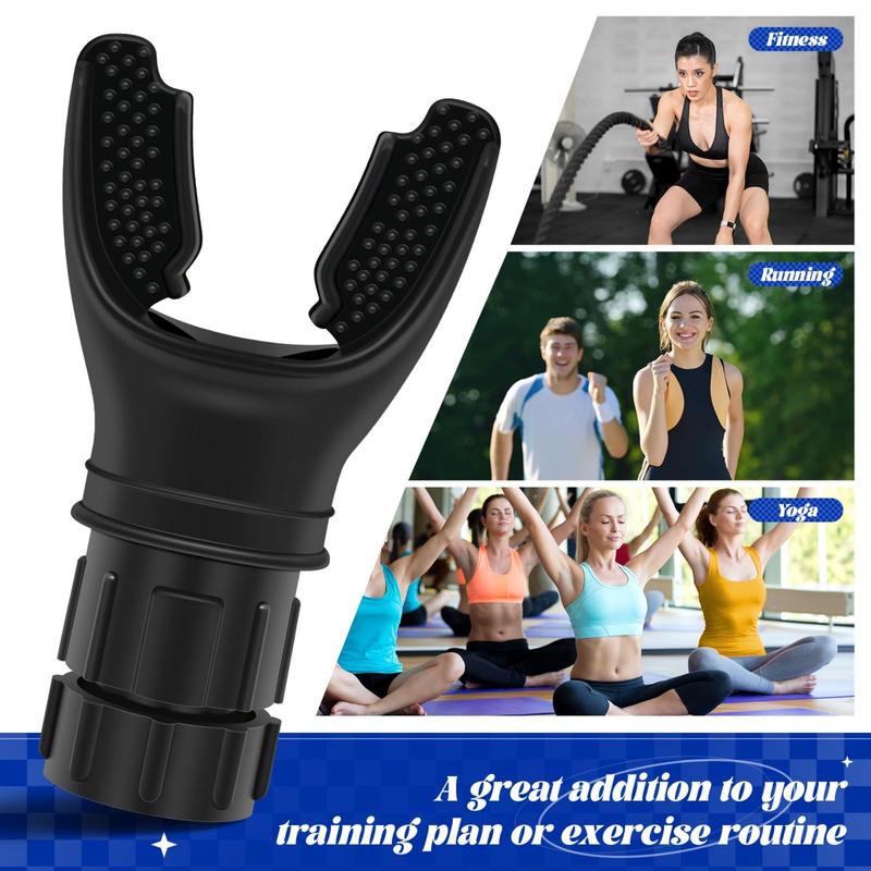 Portable Respiratory Muscle Trainer - Exercise Trainer with Resistance Adjustable for Improved Endurance and Strength, Durable Silicone, Easy-to-Clean 2pcs(Black + White)