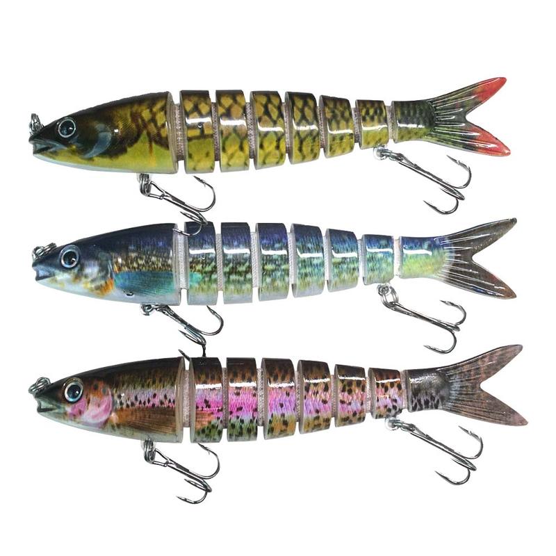 Summer 14cm Artificial Lures, Multi-section Bait, 3pcs set Simulated Knotted Lures with Hooks, Fishing accessories for fishing fans