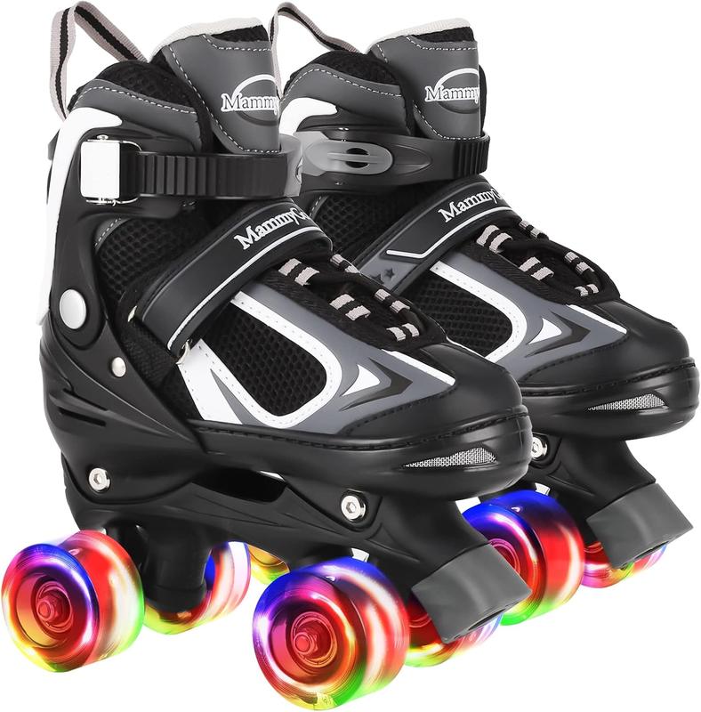 Nattork Kids Roller Skates for Boys Girls,4 Sizes Adjustable Roller Skates with Light up Wheels,Fun Rollerskates for Toddler Kids Beginners Indoor Outdoor