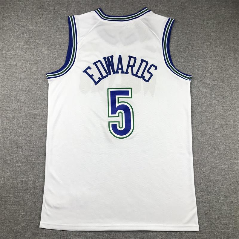 Anthony Edwards Men's Sleeveless stitched Basketball Jersey White