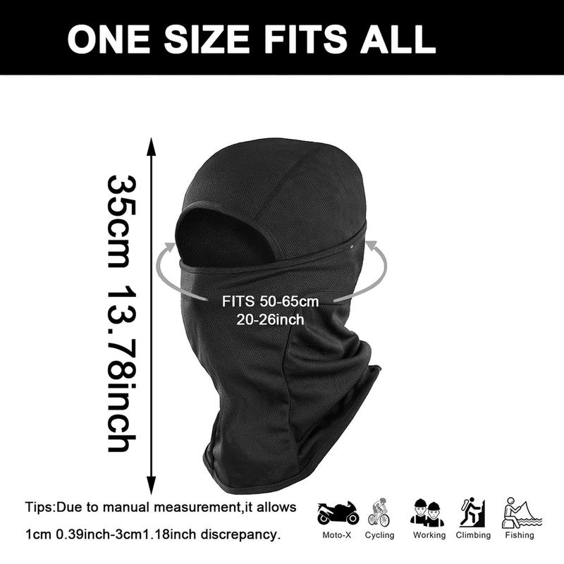 Breathable Ski Mask, 1 2 Counts Balaclava Face Mask, UV Protector Summer Cooling Face Mask, Neck Gaiter, Winter Motorcycle Gear Ski Masks