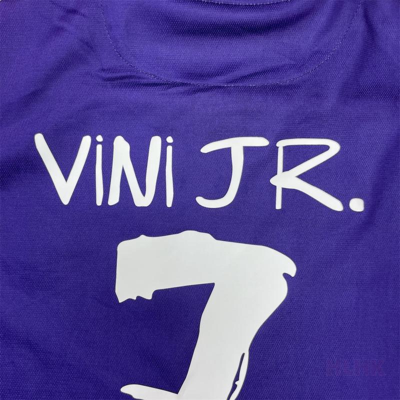 23 24 Y3 Purple Short Sleeve Team Jersey 7# Vini JR. Fan Edition Soccer Jersey