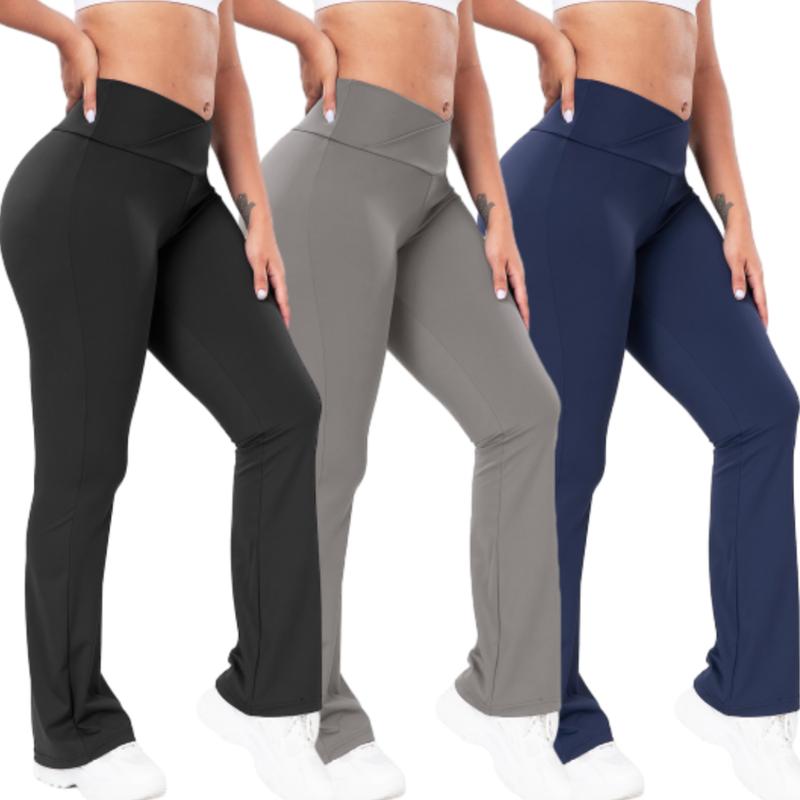 Women Butt Lifting Flare Leggings Tummy Control Wide Leg Flared Yoga Pants