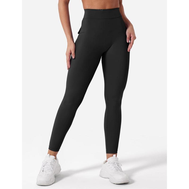 Leggings with Pockets for Women V Back Scrunch Workout Leggings Tummy Control Butt Lifting Leggings