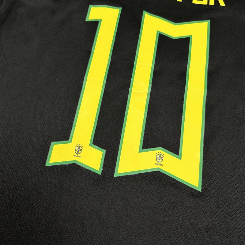 Nike 2425 Brazil Black Short Sleeve Special Edition Redeemer Five Star Neymar Jr  Soccer Jersey