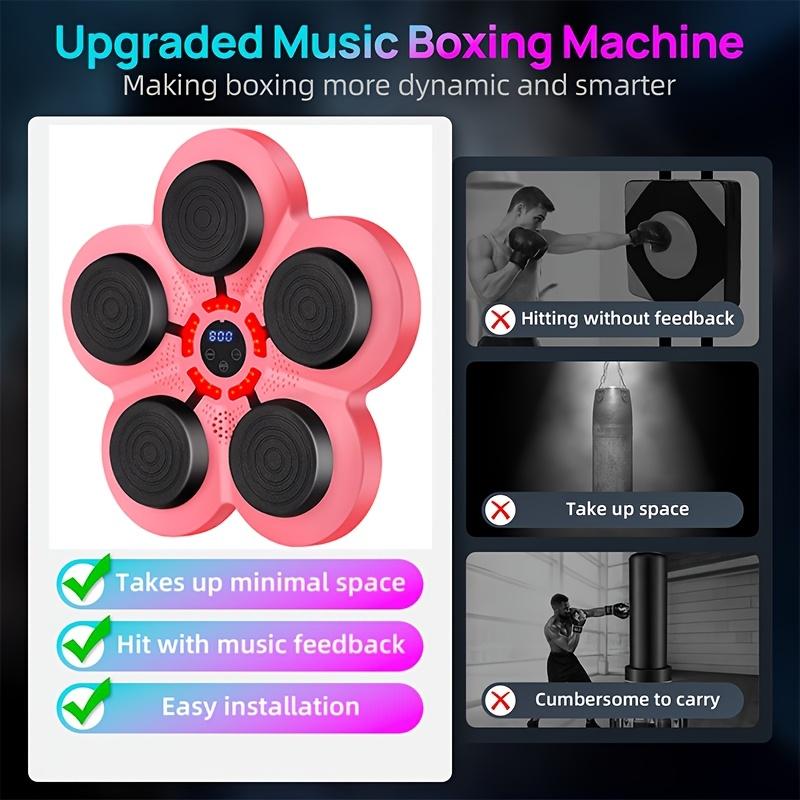 3pcs Intelligent Music Boxing Machine - Wall Mounted, Adjustable Height, 9 Speed Adjustments, Electronic Trainer with Gloves, No Punching Installation, Boxing Fitness Exercise