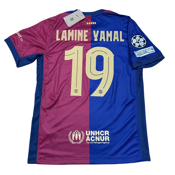 NIKE 2425 FC Barcelona Away black and red Short Sleeve Top No.19 Lamine Yamal Retro 125th Anniversary Special Edition Soccer Jerseys Quick Drying