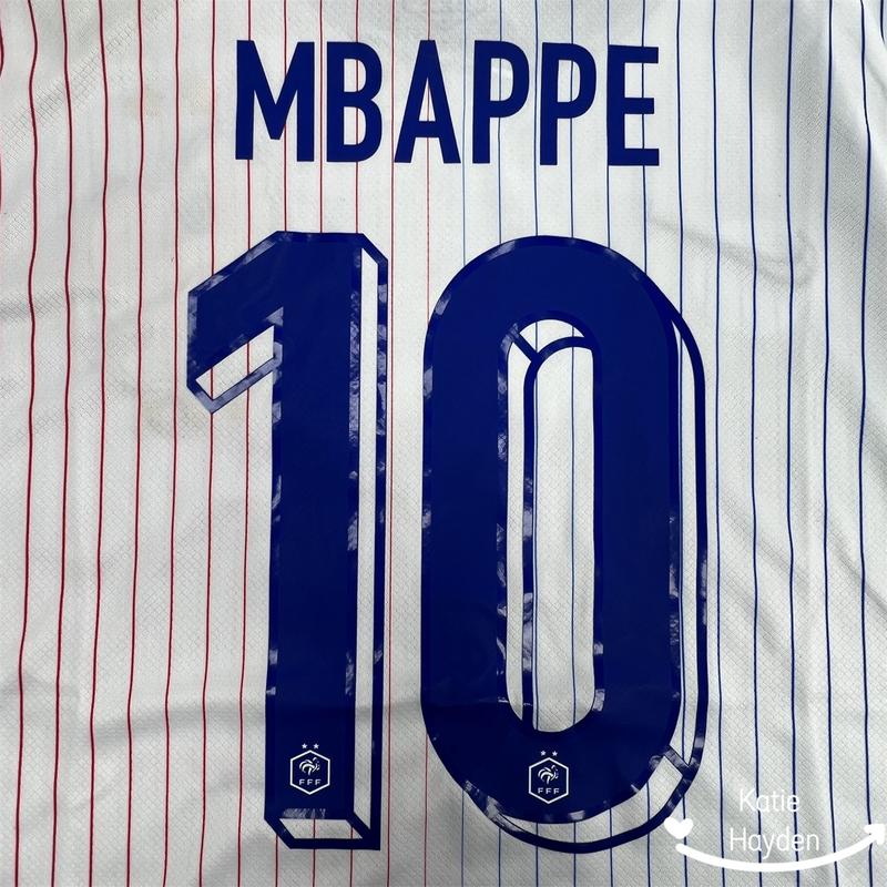 Euro 2024 France Away Mbappe Number No.10  Short Sleeve Soccer  Jersey